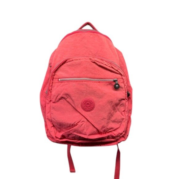 Kipling Seoul Large Pink Hydrangea 15”‎ Laptop Backpack Women’s Water Resistant - Picture 1 of 12